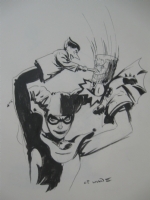 Harley Quinn with Batman and Joker Handpuppets by Charles Paul Wilson III  Comic Art